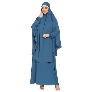 BT- Two Piece Jilbab combo in French Blue